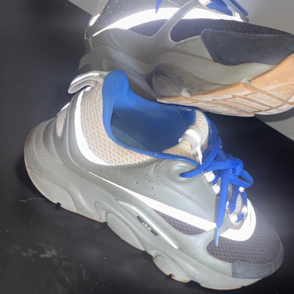 Dior Gray and Blue Men's Sneakers